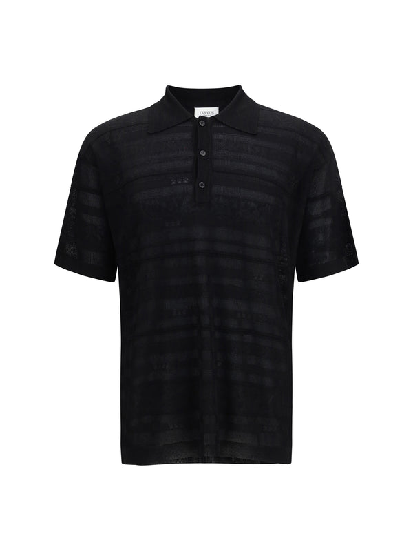 Laneus 100% Cotton polo in black