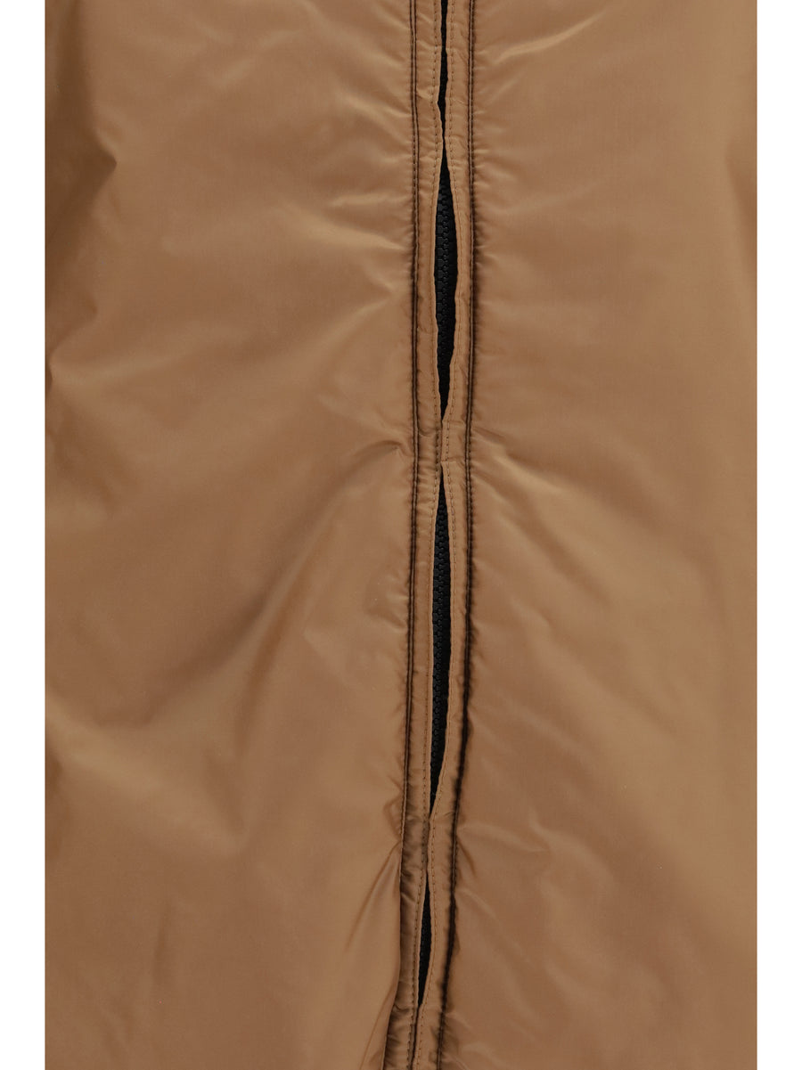 Hooded Padded Jacket Caramel Outer Polyester