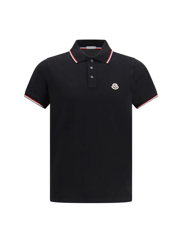Moncler 100% Cotton polo in black