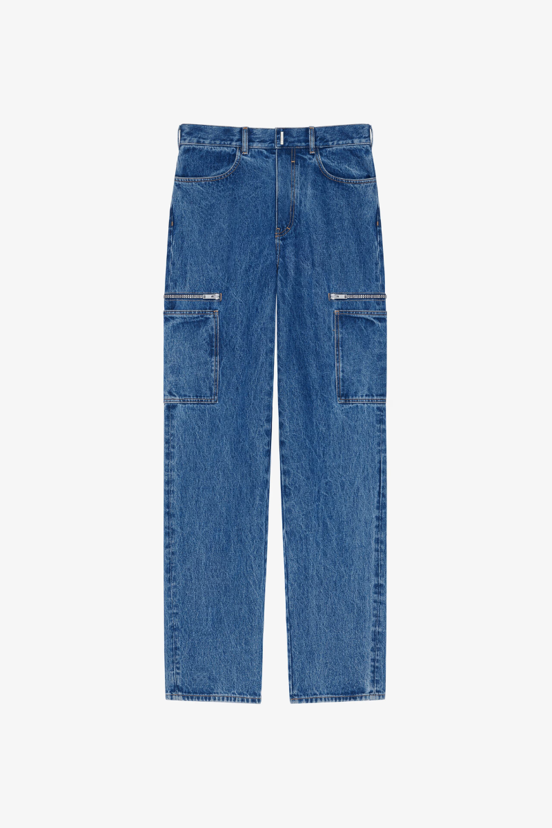 Givenchy Loose Fit Pant W- Cargo Pocket And Zip_indigo Blue