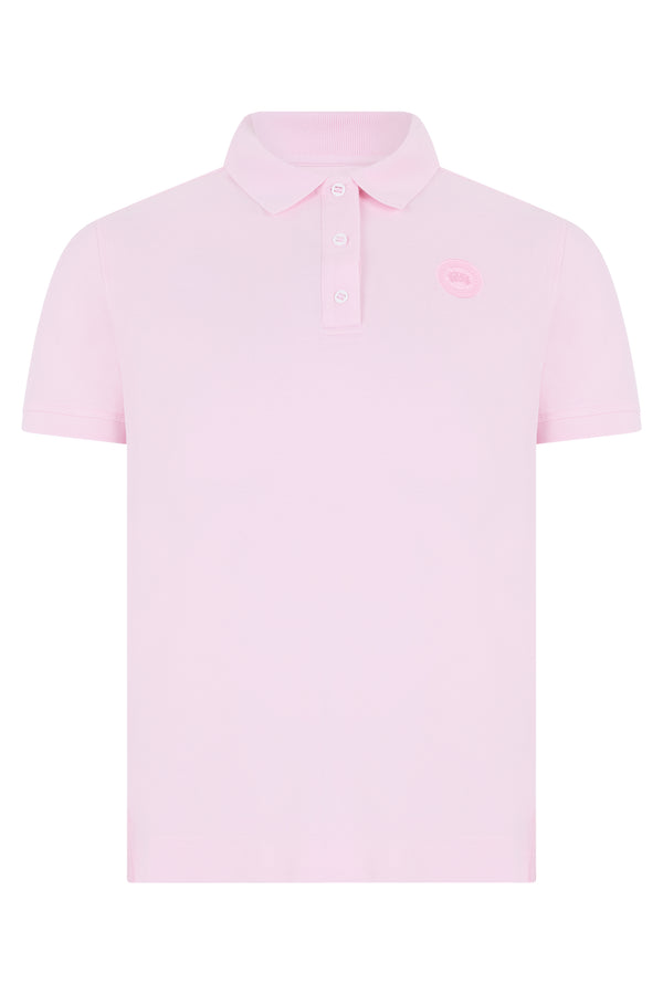 Short-Sleeve Polo Shirt Pink Cotton