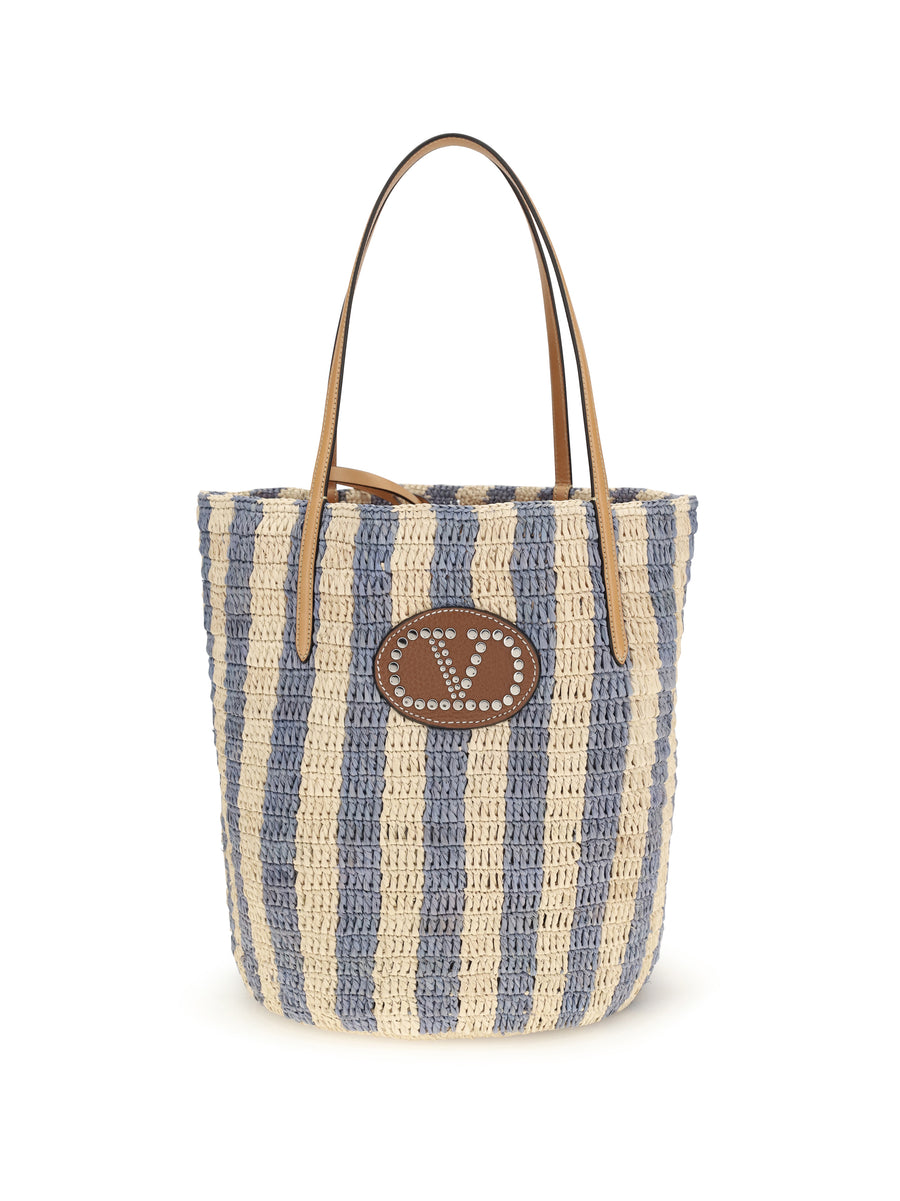 Valentino Garavani 100% Raffia bucket bag in multicolor