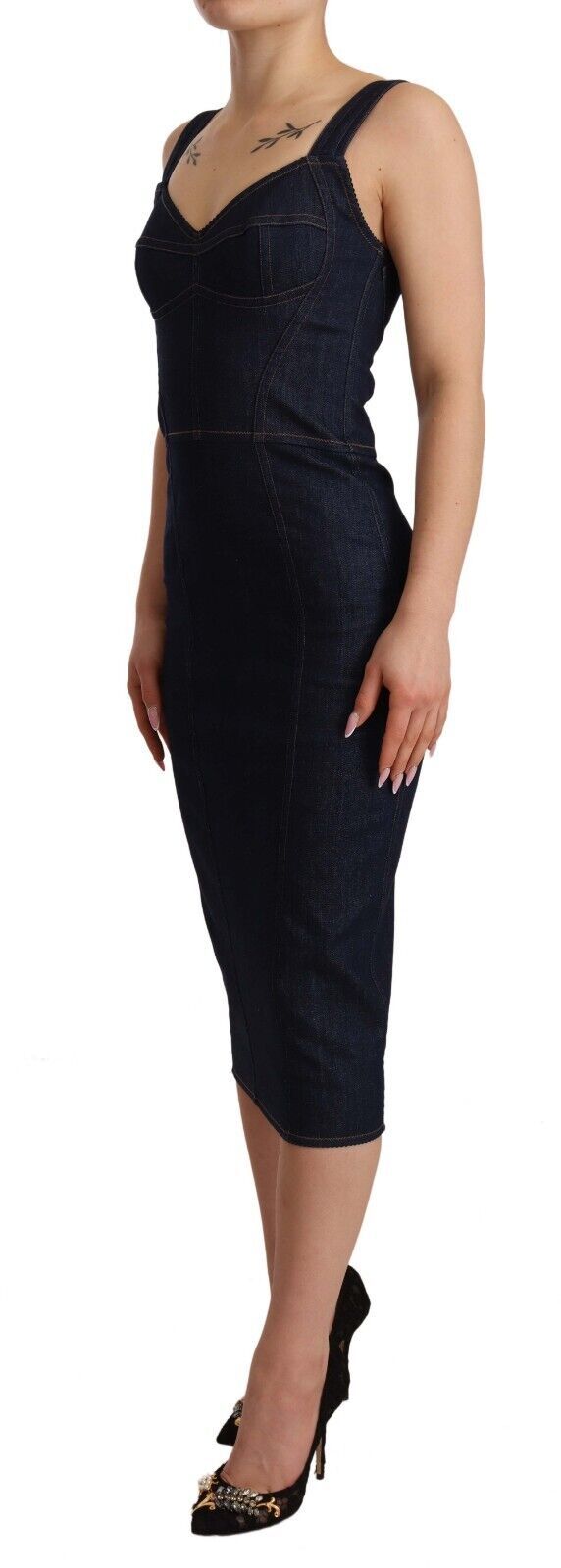 Dolce & Gabbana 65% Cotton dress in navy