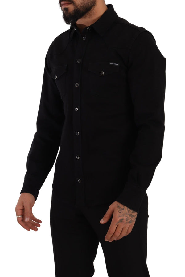 Dolce & Gabbana 92% Cotton shirt in black