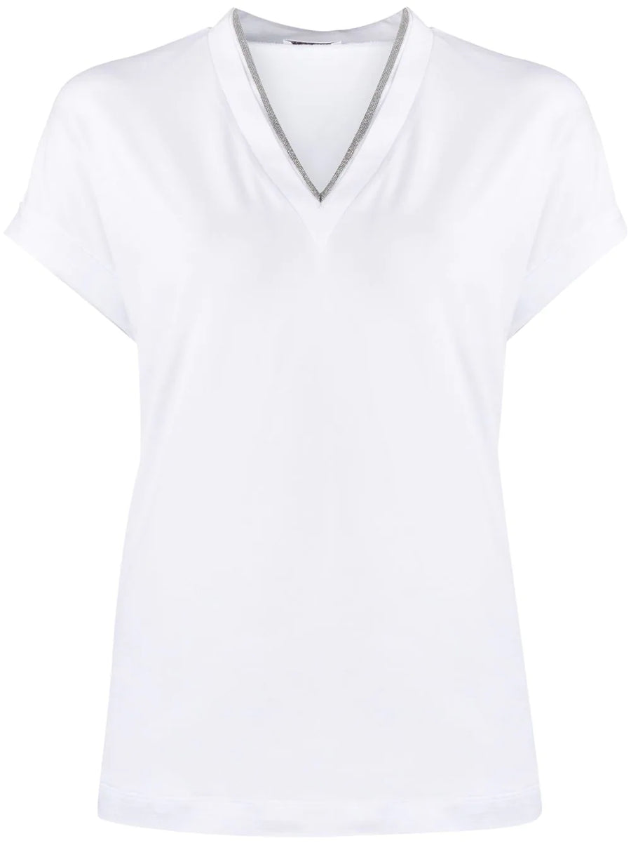 Brunello Cucinelli Cotton 93% t-shirt in white