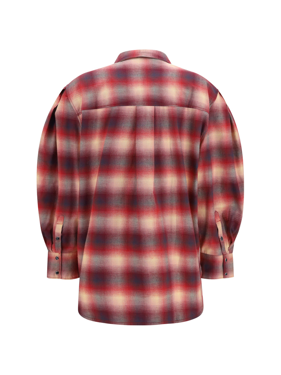 Shirt Cotton Flannel Raspberry Wine