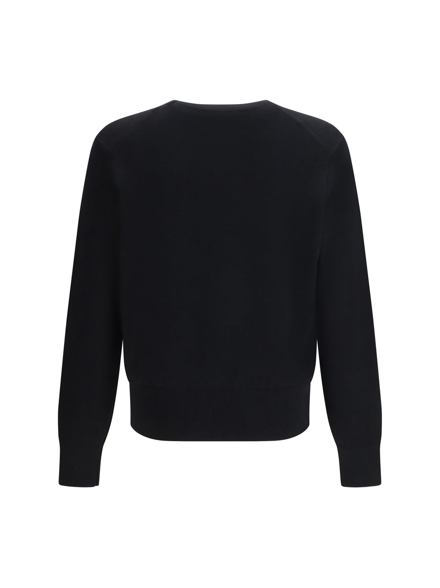 Crew-Neck Sweater Ami De Coeur Black-Red Black/red Merino Wool