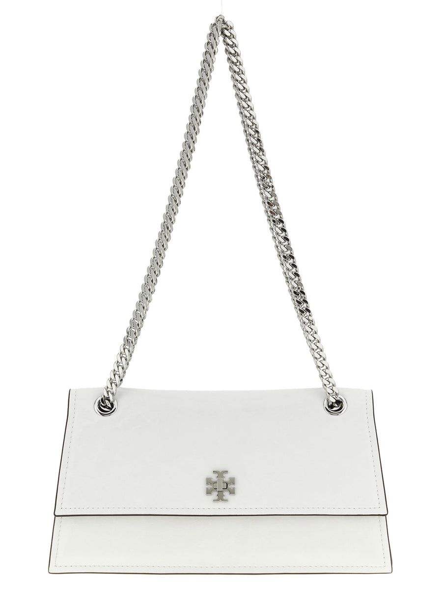Tory Burch Turnlock Leather Shoulder Bag — White