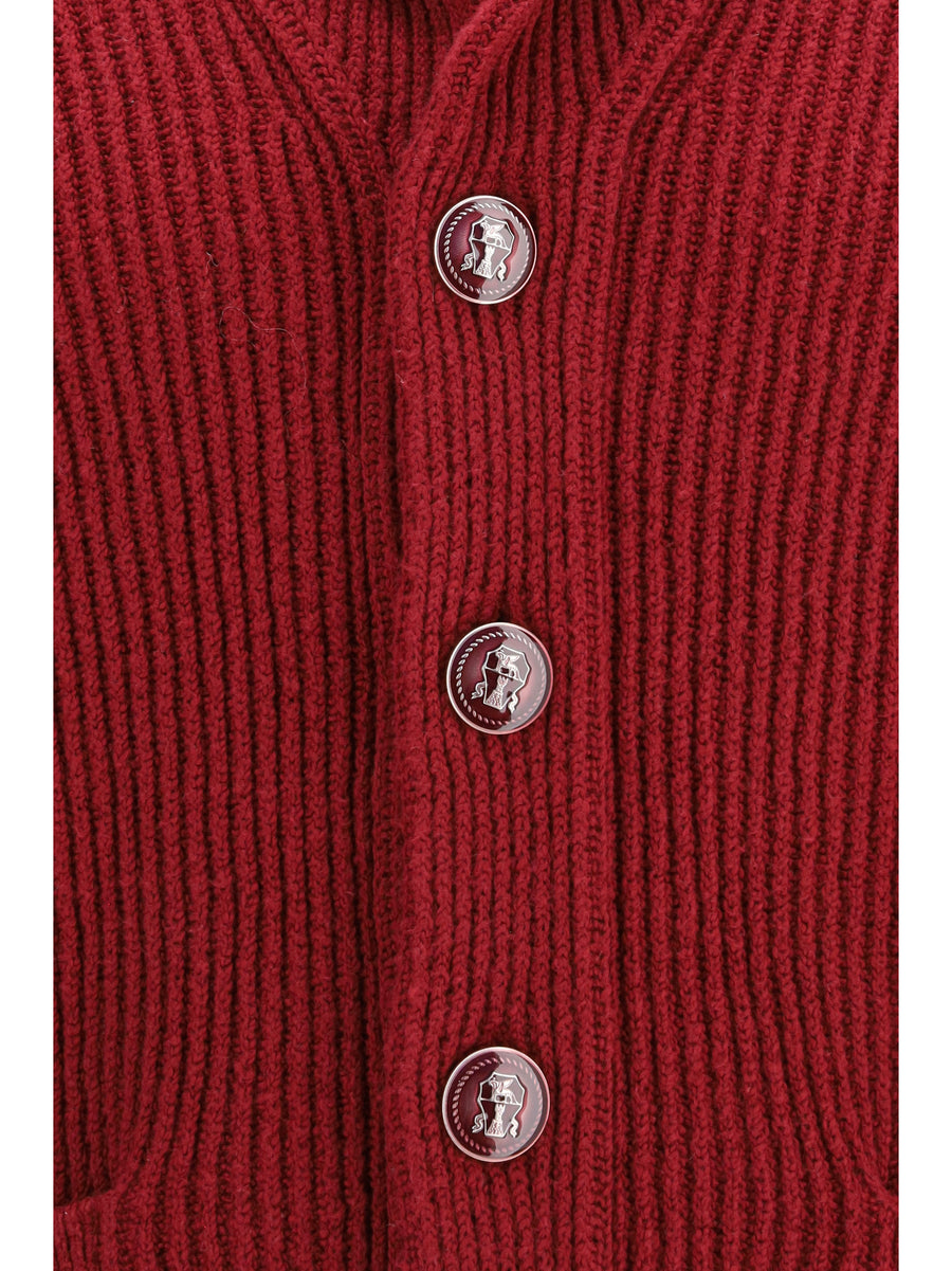 Cardigan Ribbed Cotton Cherry