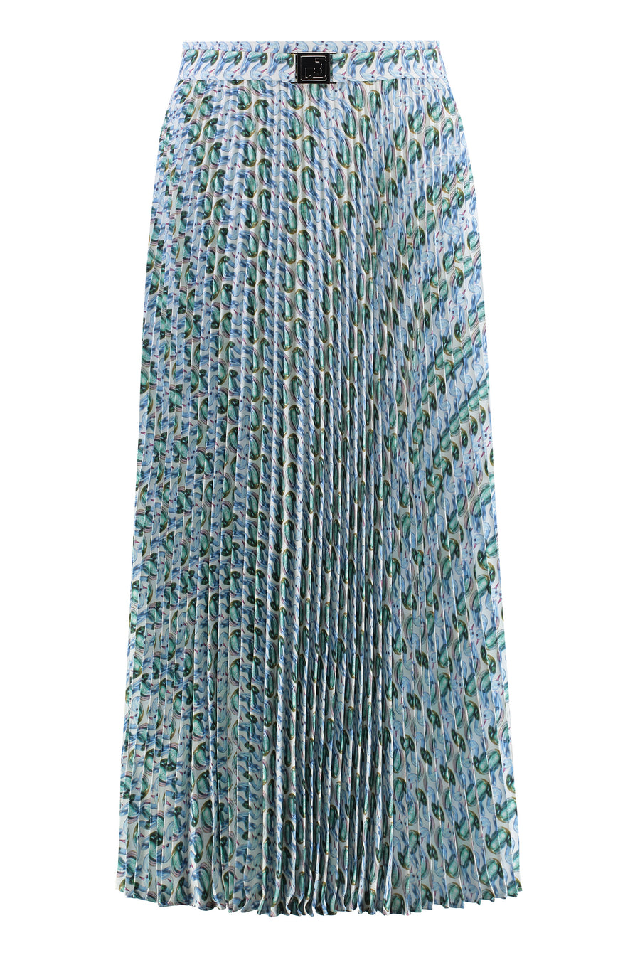 Midi Skirt Printed Blue Polyester