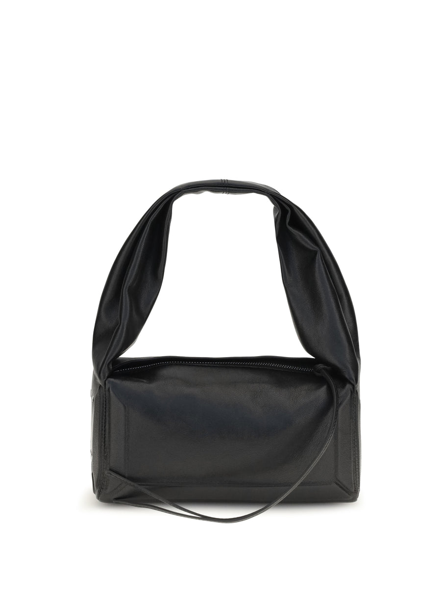 Shoulder Bag East West Black Sheepskin Leather Handbags