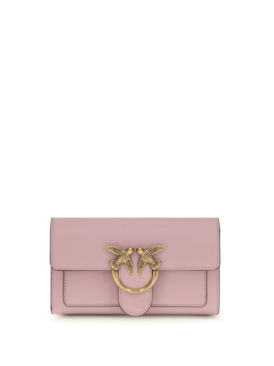 Love One Wallet Rosa Chiaro-antique Gold Calf Leather Bos Taurus