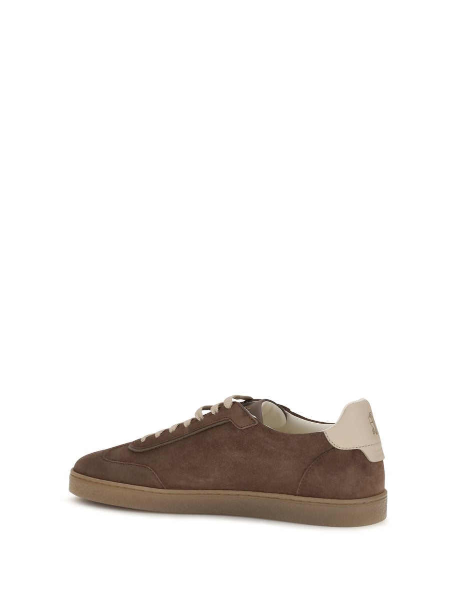 Sneakers Suede Taupe/ivory/tan Trainers
