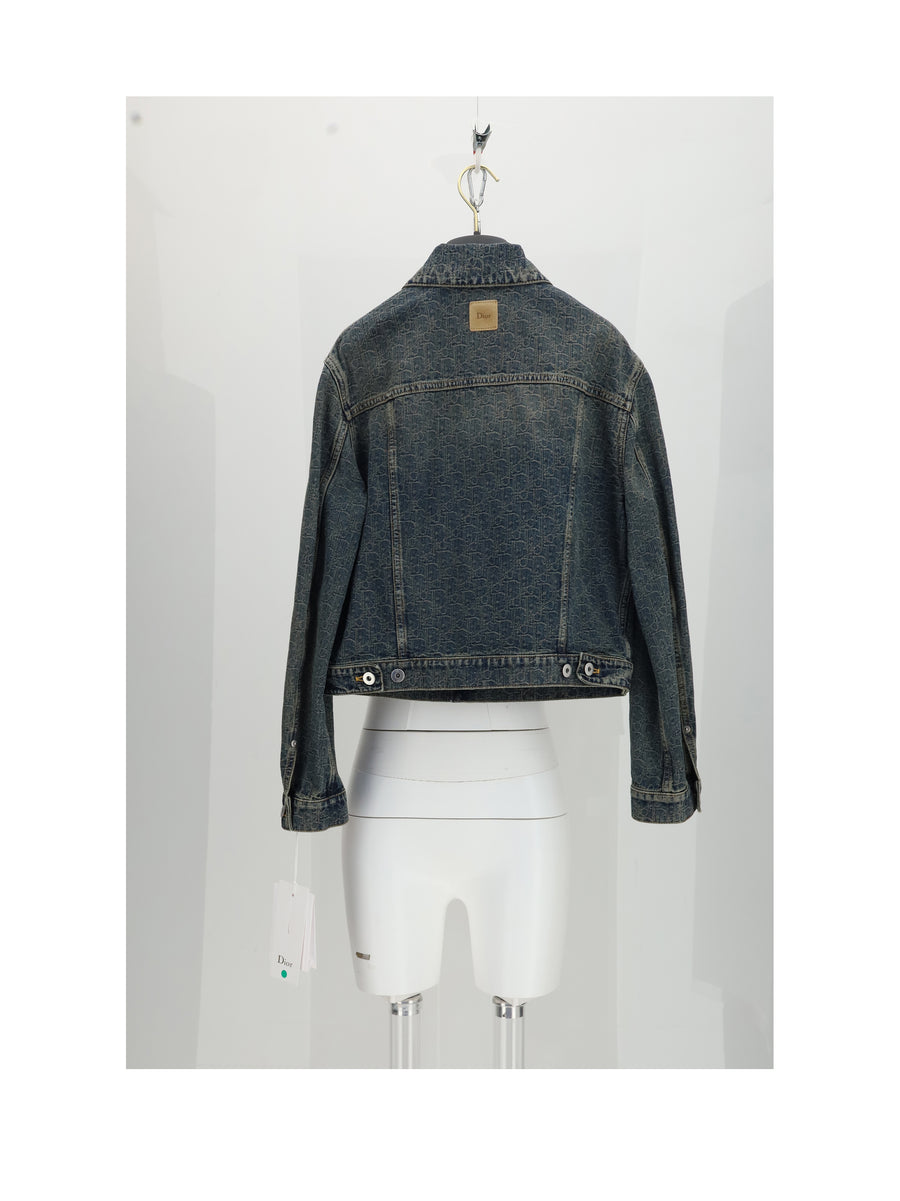 Denim Oblique Jacket Grey Cotton
