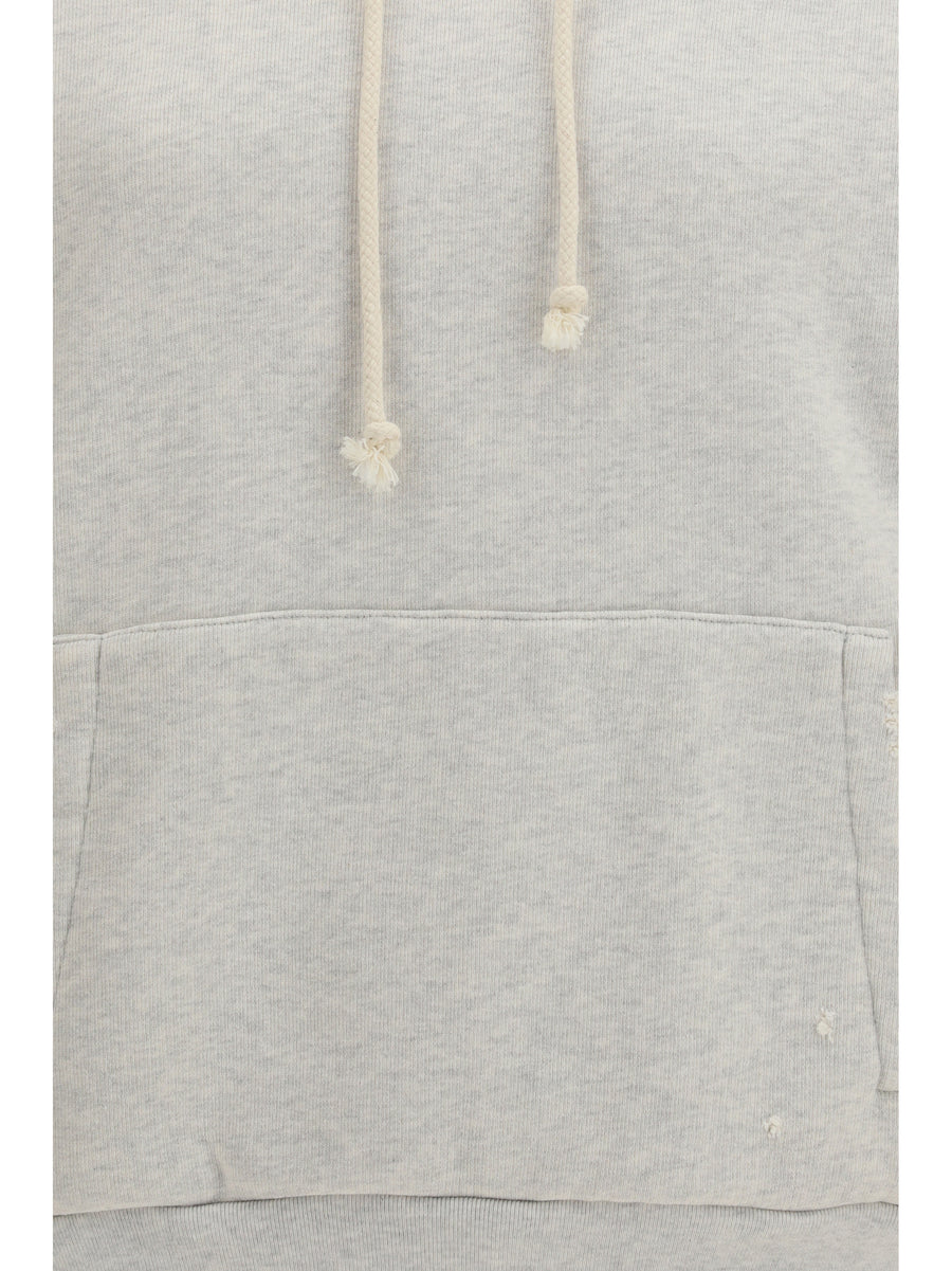Hooded Sweatshirt Star Vintage Grey Melange Cotton Sweatshirts