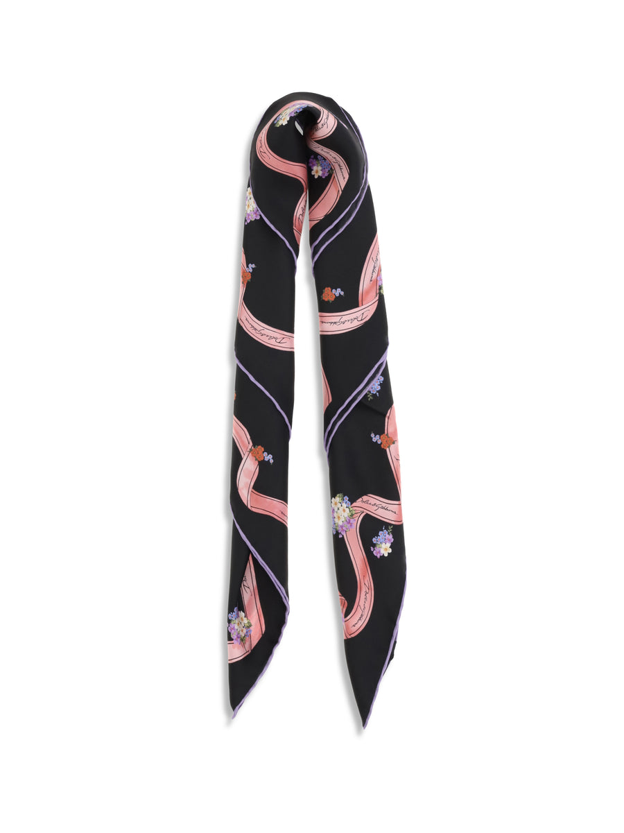 Silk Scarf Fiorellini Black