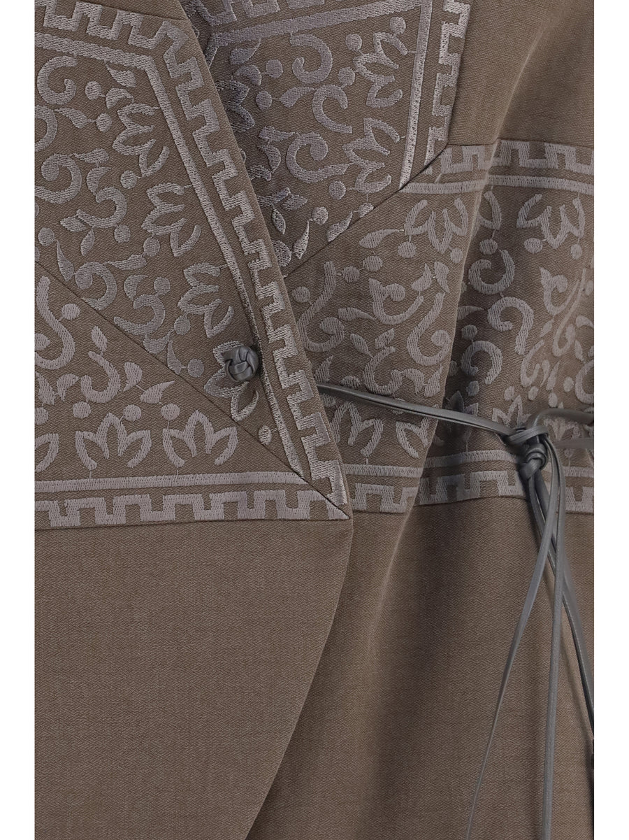 Vest Washed Silk And Virgin Wool Mud Coat