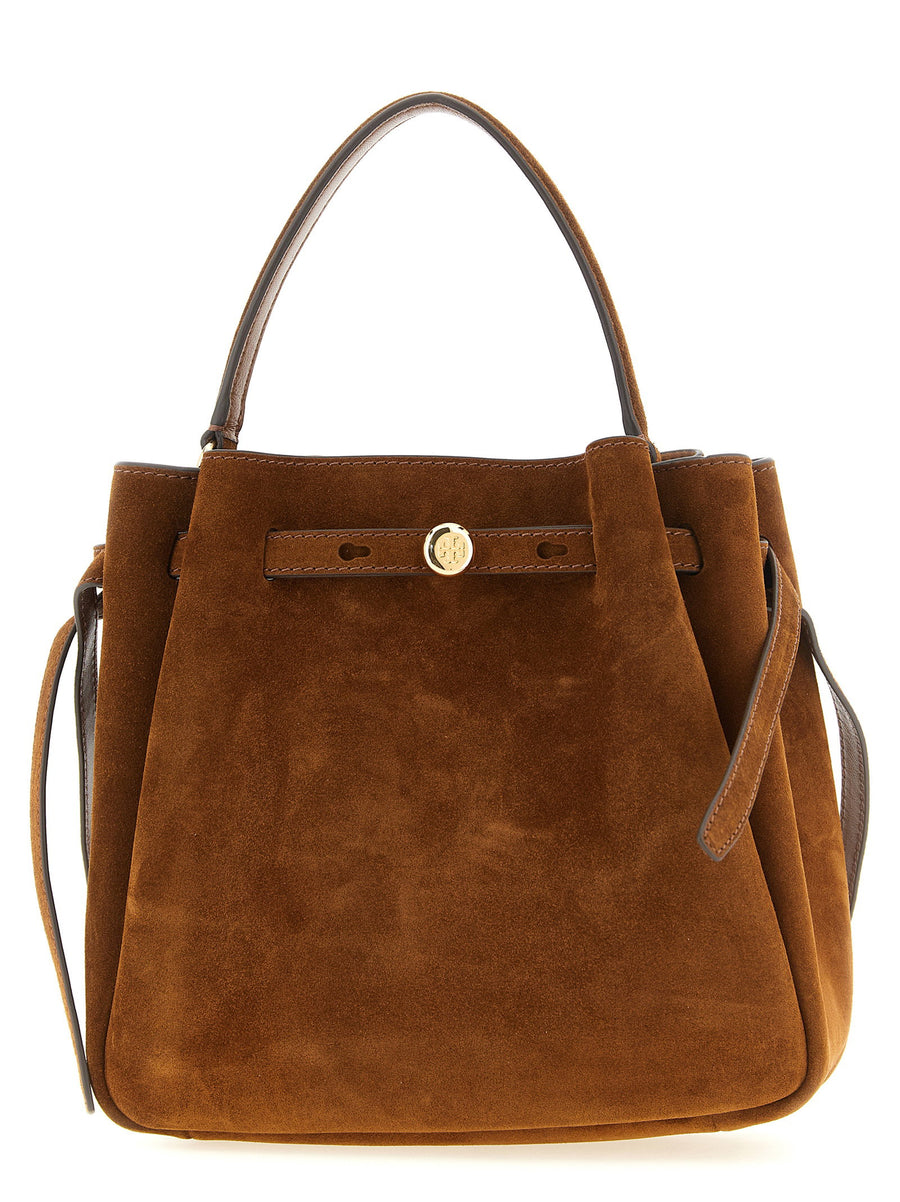 Tory Burch Romy Bucket Bag — Brown