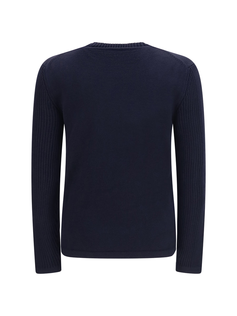 Sweater Virgin Wool Blue Fleece (ovis Aries)