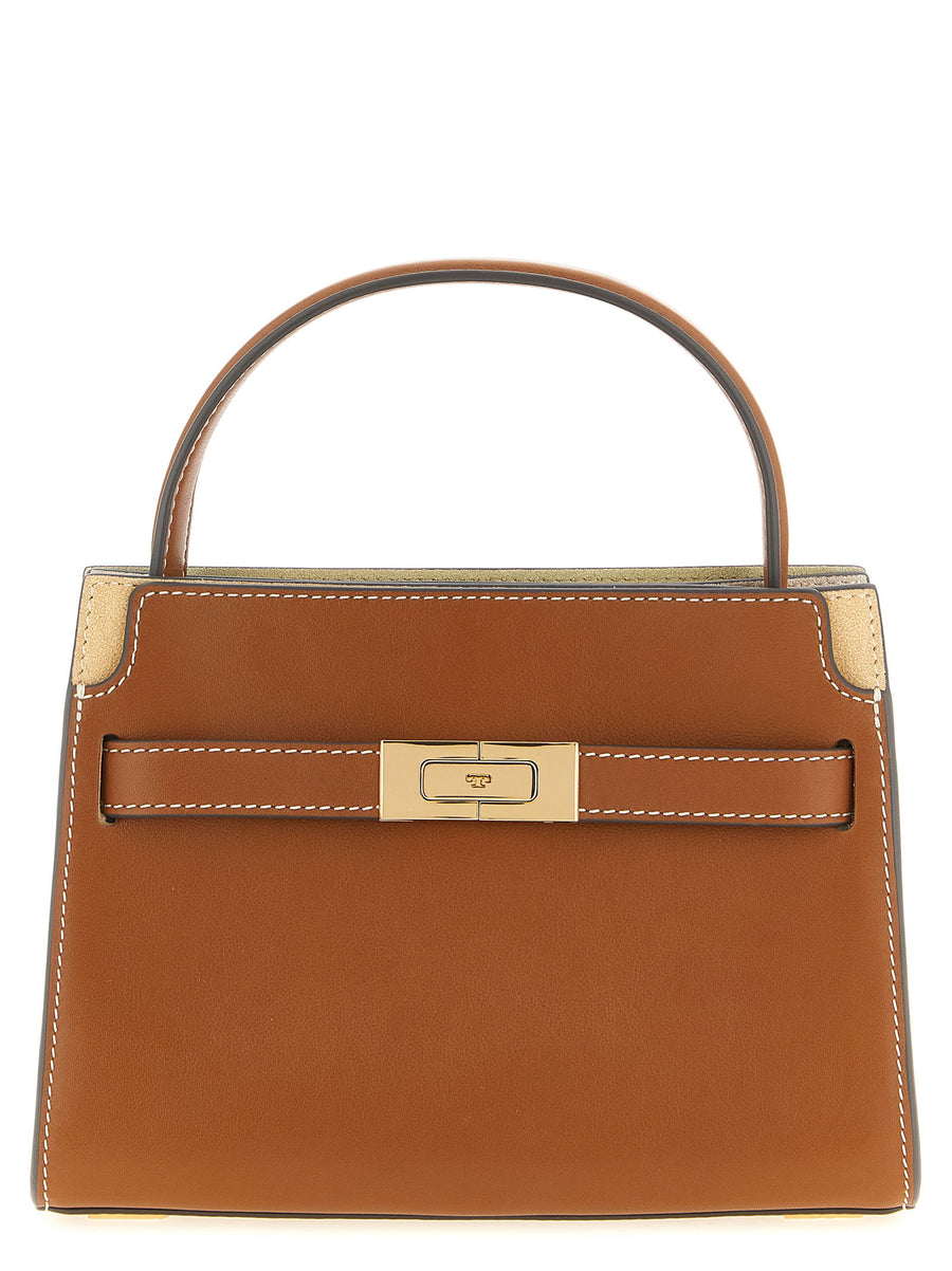 Tory Burch Structured Leather Top Handle Bag — Cognac