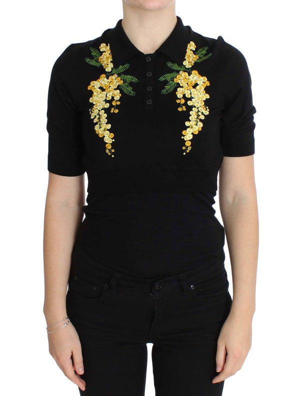 Dolce & Gabbana 90% Silk polo in black