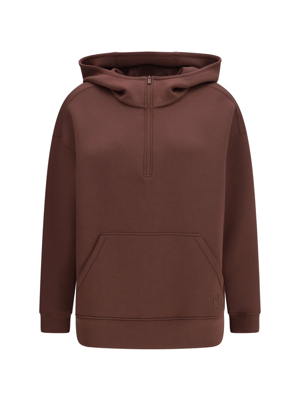Max Mara Weekend 75% Modal hooded sweatshirt in brown