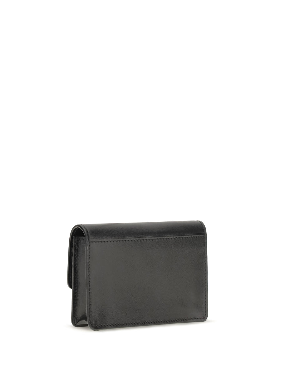 Card Holder Bettina Paris Black-Gold Black/gold Calf Leather Wallets & Purses