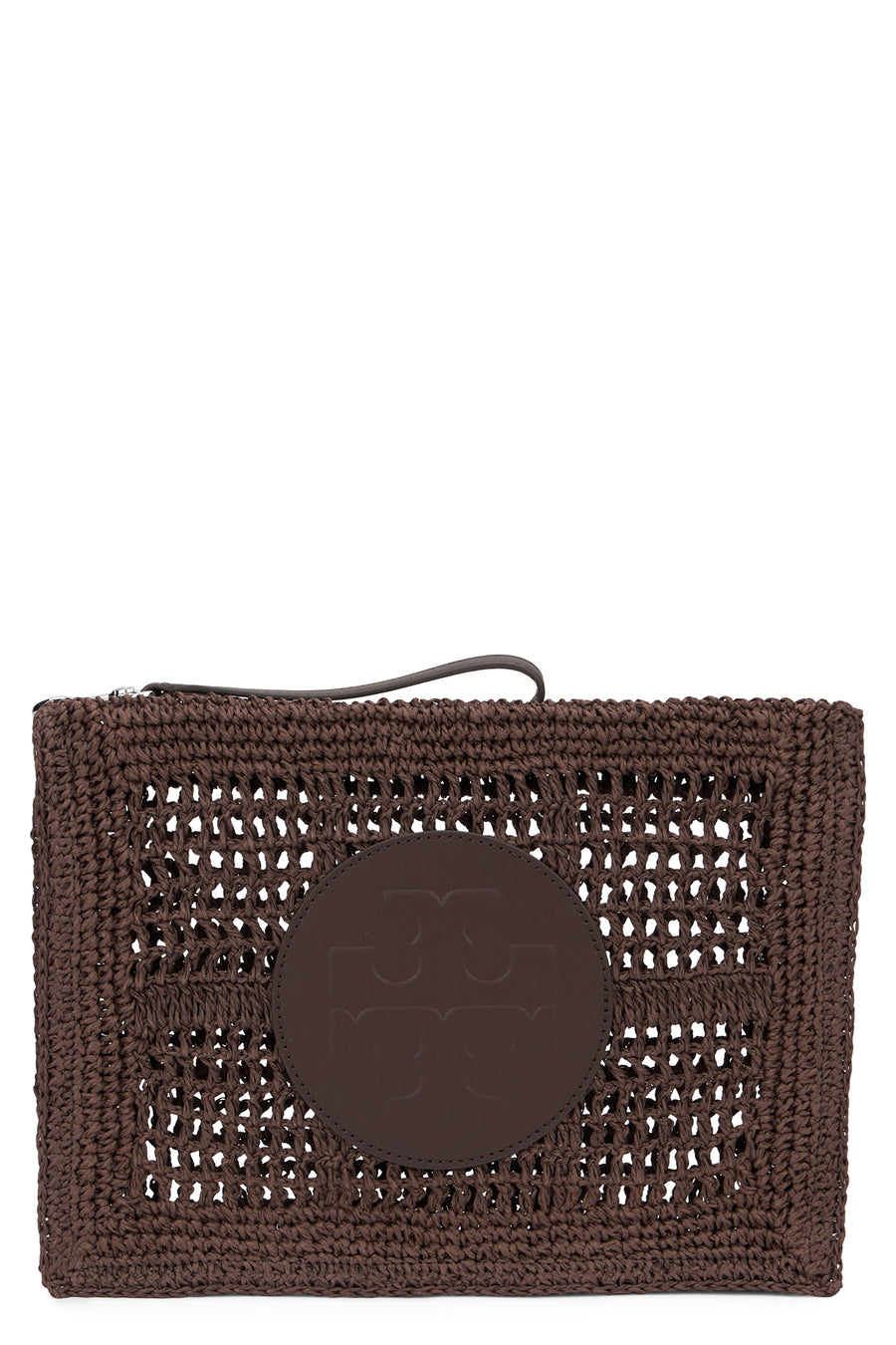 Purse Ella Crochet Dark Cocoa Straw Clutch Bags