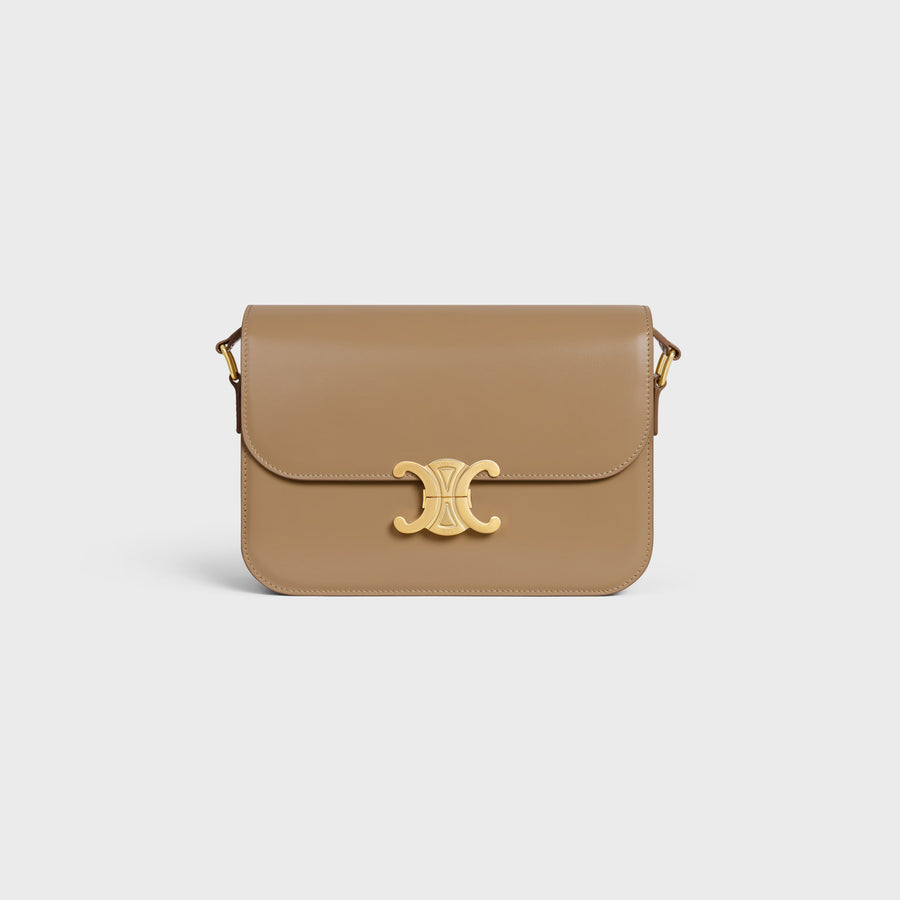 Celine Leather shoulder bag in beige