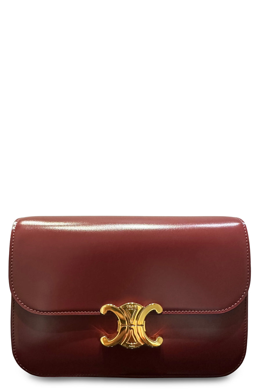 Triomphe Classique Leather Crossbody Bag Burgundy Calf Shoulder
