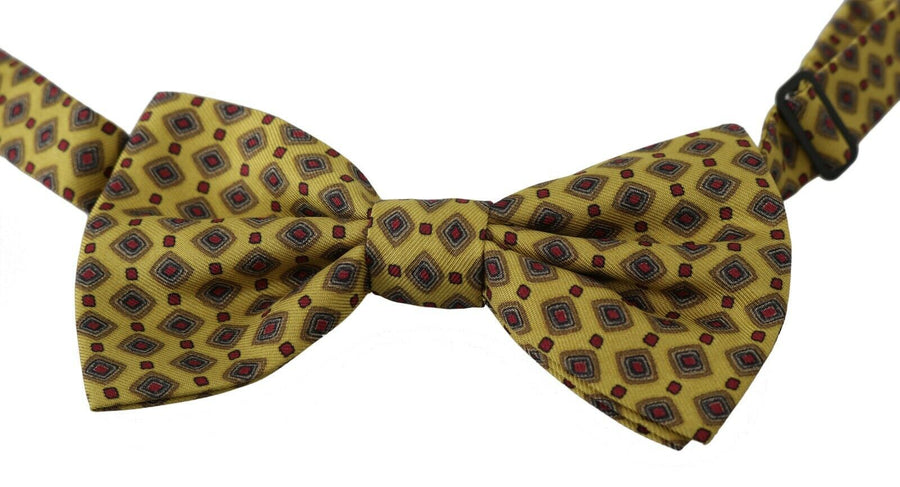 Dolce & Gabbana 100% Silk bow tie in yellow