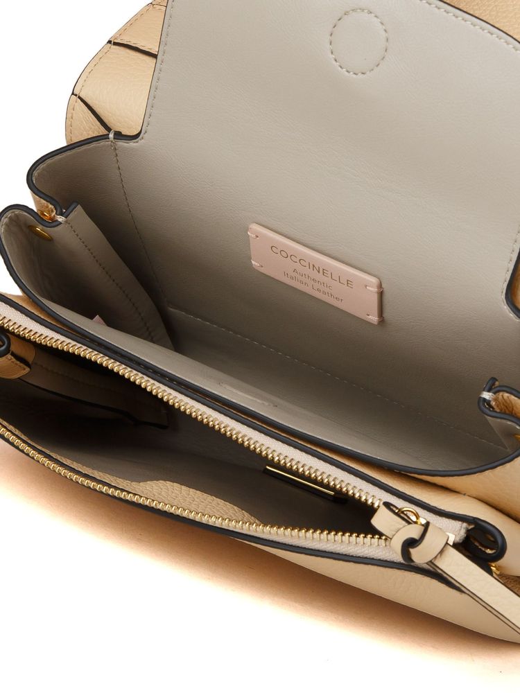 Coccinelle 100% Cowhide crossbody bag in beige