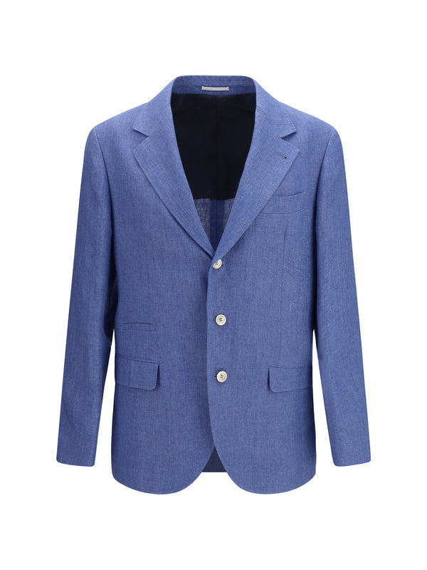 Brunello Cucinelli 100% Linen blazer in blue