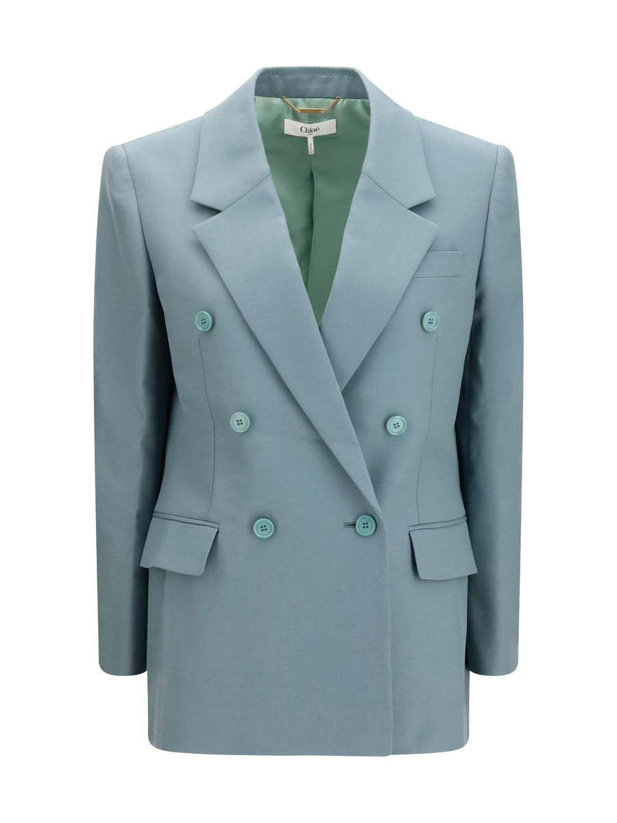 Double-Breasted Blazer Urban Grey Merino Wool Jacket