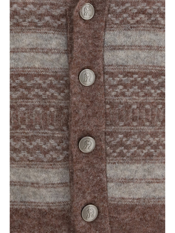 Cardigan V-Neck Button Lava