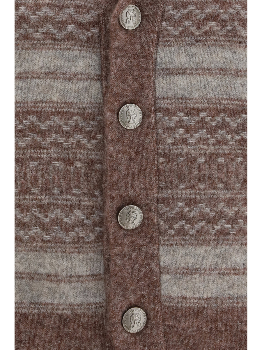 Cardigan V-Neck Button Lava