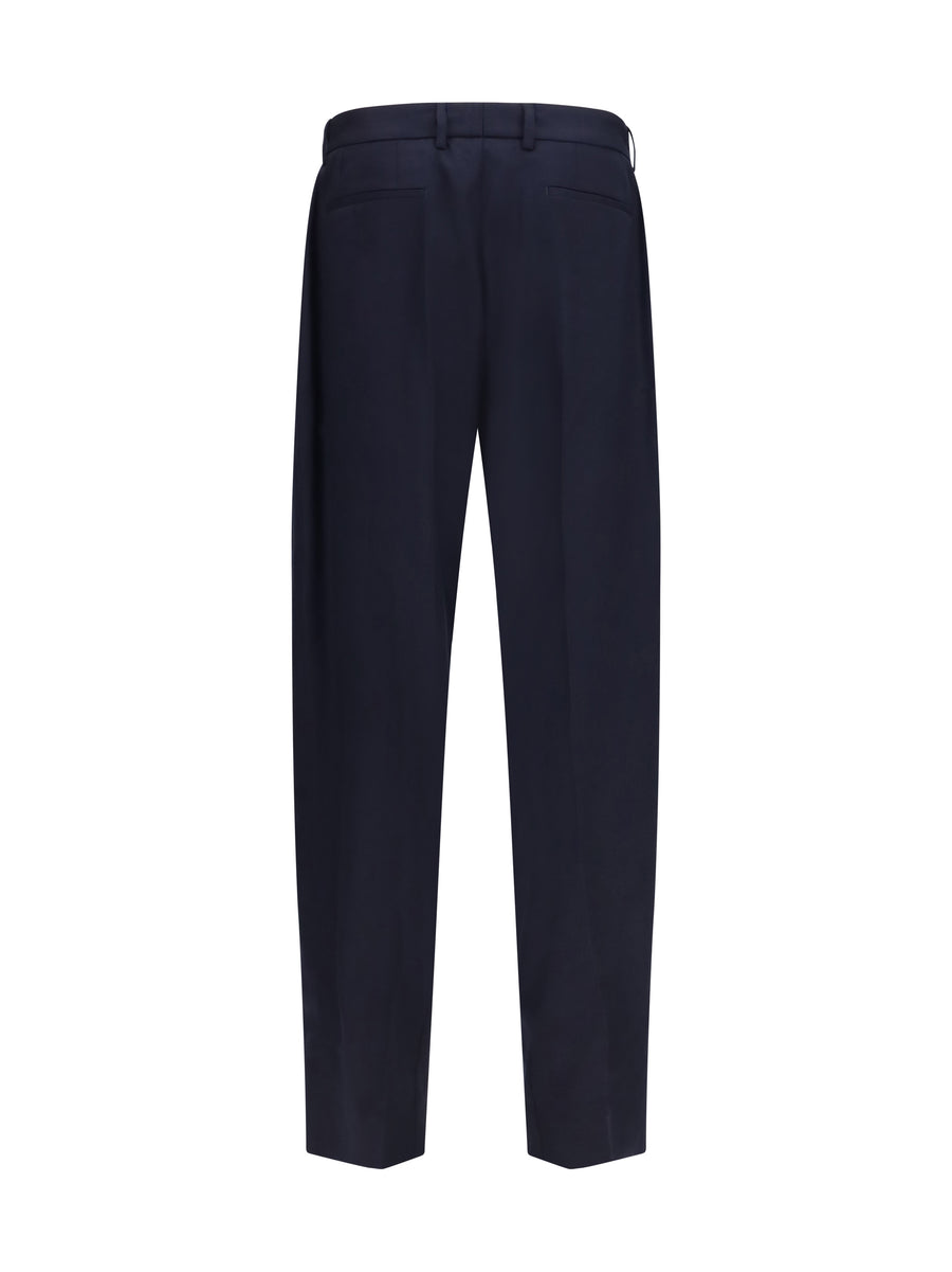 Flannel Pants Very Dark Blue Merino Wool Jean