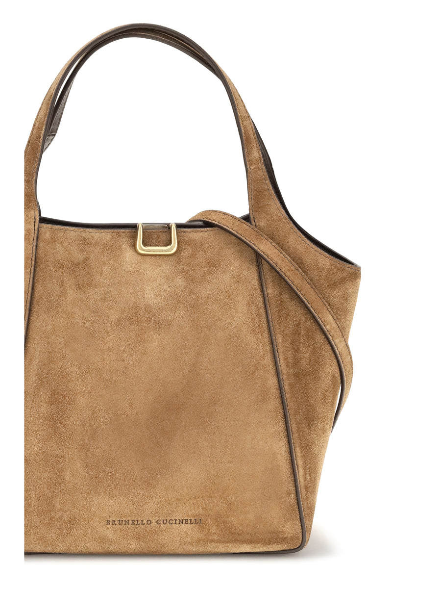 Bucket Bag Caramel Suede Calf Leather Shoulder