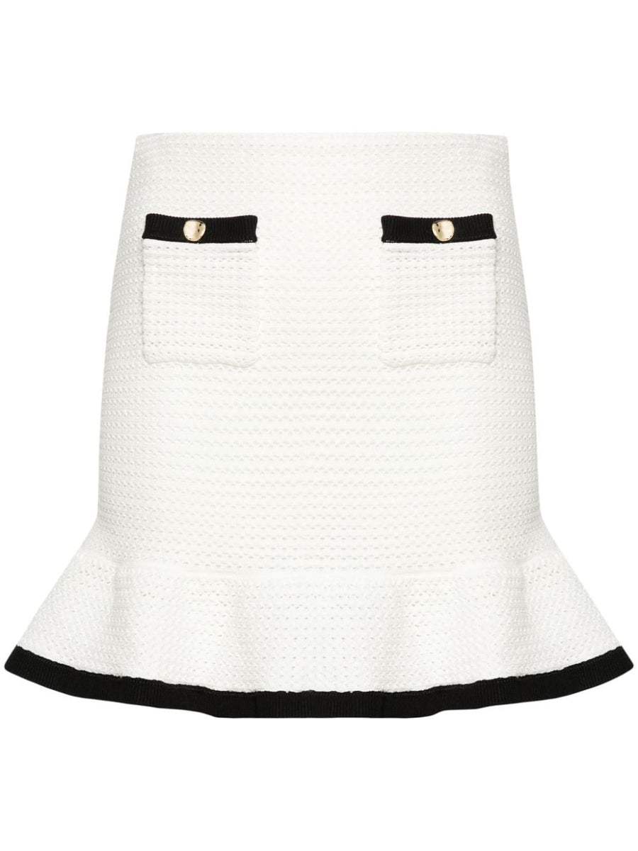 Self-Portrait Sequinned crochet miniskirt