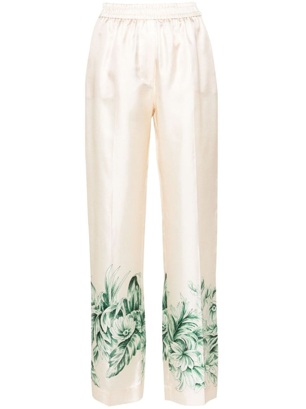 F.R.S . Silk twill weave trousers in beige