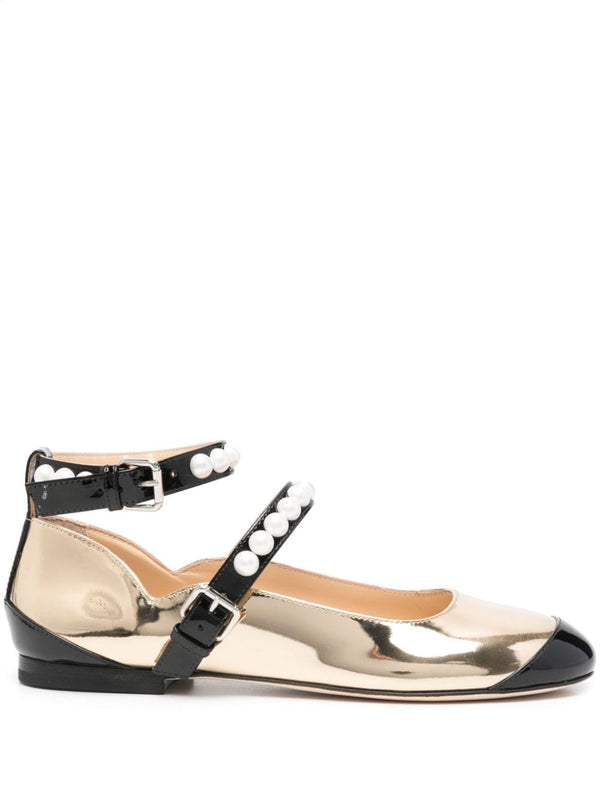 Mach & Mach ballerina flat in gold