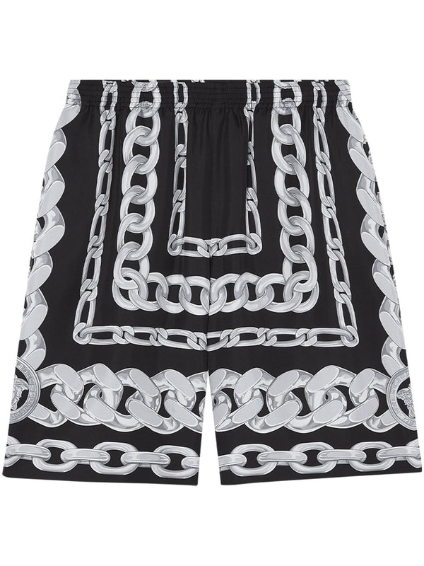 Versace Medusa Chains Silk Shorts