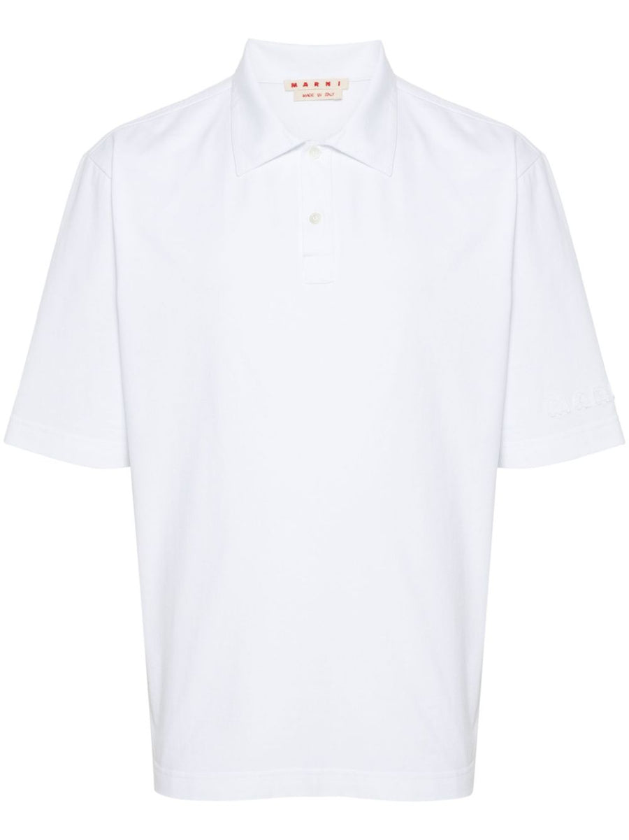 Marni logo-patch polo shirt