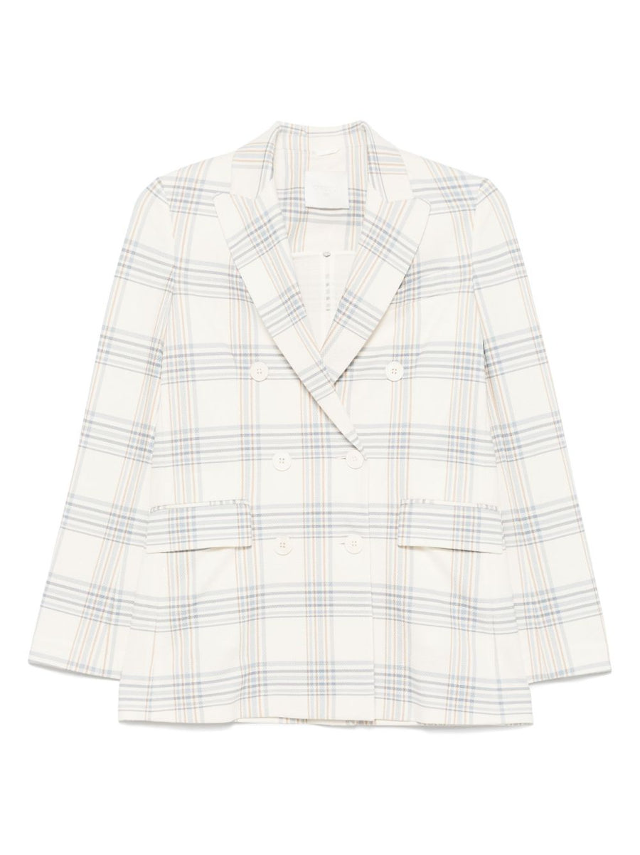 Circolo 1901 Double-Breasted Cotton Blazer — Cream