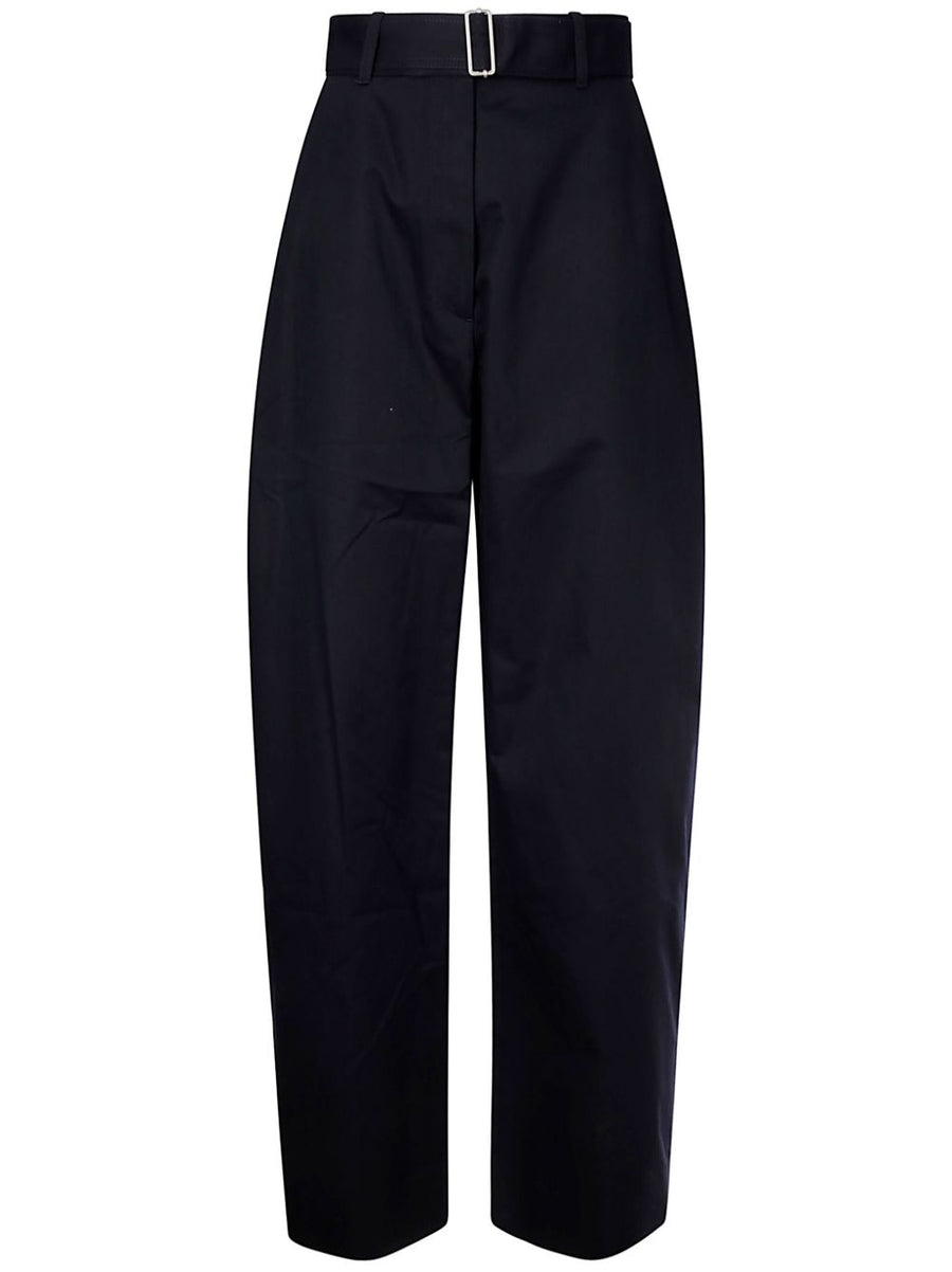 Studio Nicholson Round Leg Cotton Trousers — Black