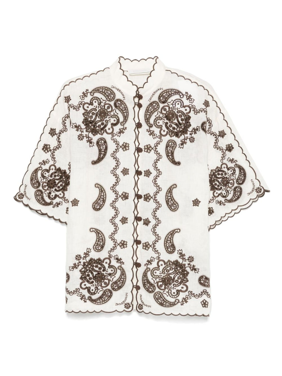 Zimmermann أسينشن قميص — كريمي