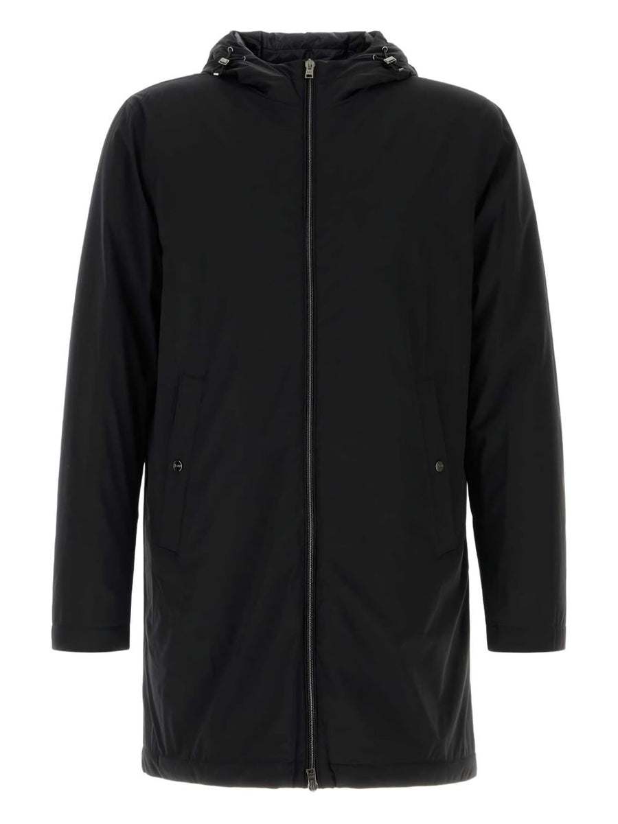 HERNO Midi Parka Coat — Black