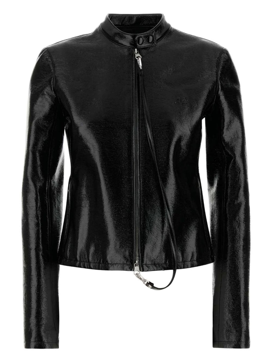Courreges Pre Vinyl biker jacket