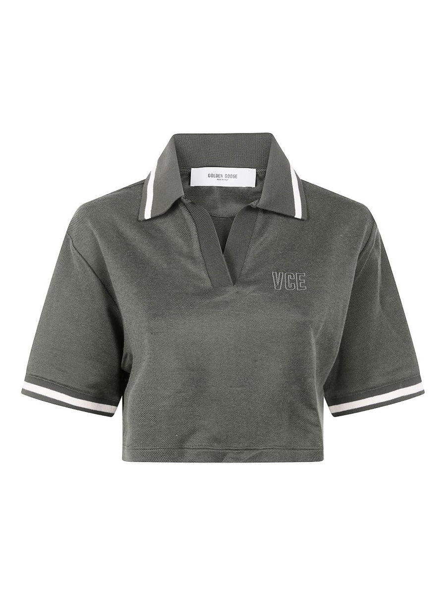 Golden Goose Cotton cropped polo shirt