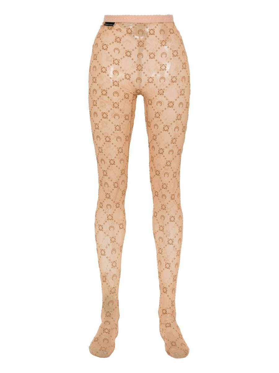 Marine Serre Moonogram mesh tights